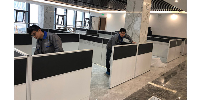 智贤达办公室家具现场施工图